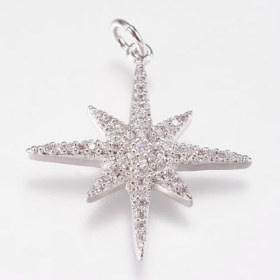 COLGANTE B/PLATINO ESTRELLA CON ZIRCONES 25X23MM1