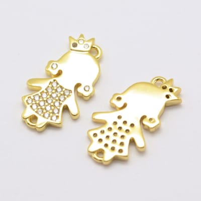 CONECTOR B/ORO NIÑA CON CORONA Y ZIRCONES 19X10MM1