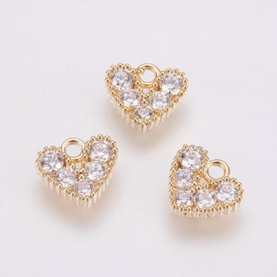 COLGANTE B/ORO CORAZON MINI CON ZIRCONES 7X6MM