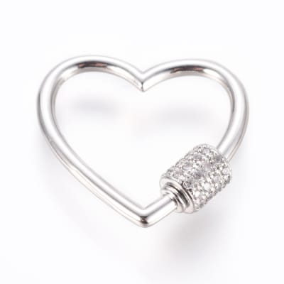 BROCHE TORNILLO CORAZON CON ZIRCONES 23MM