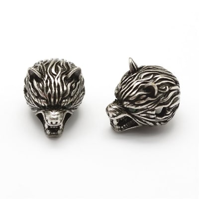 PASADOR ACERO INOX. CABEZA DE LOBO CON ZIRCONES 11MM