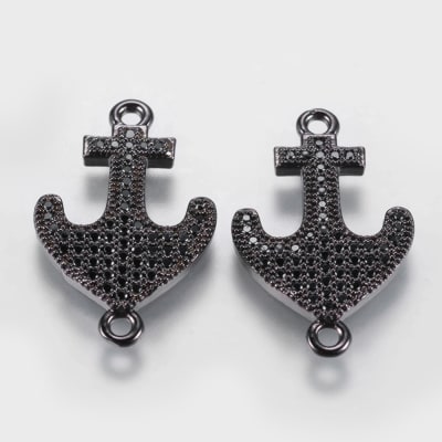 CONECTOR GUNMETAL ANCLA CON ZIRCONES