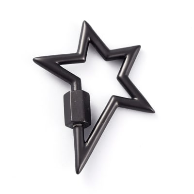 BROCHE TORNILLO ESTRELLA 5 PUNTAS GUNMETAL MATE 29X24MM