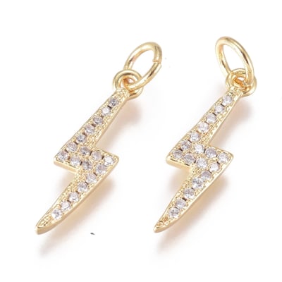 COLGANTE B/ORO RAYO PEQ. CON ZIRCONES 17X6MM