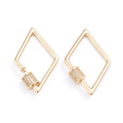BROCHE TORNILLO ROMBO B/O 30X19MM CON ZIRCONES