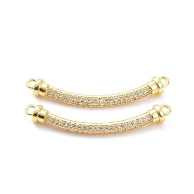 CONECTOR B/ORO PALITO CURVO CON ZIRCONES 38X5MM1
