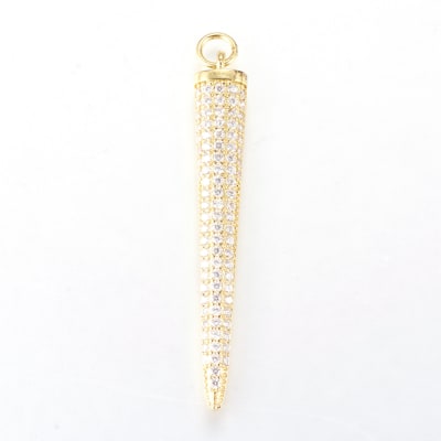 COLGANTE B/ORO PALITO CON ZIRCONES 43X6MM2