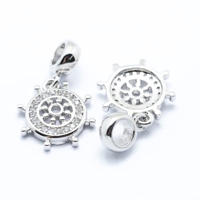 COLGANTE B/PLATINO TIMON CON ZIRCONES 24MM