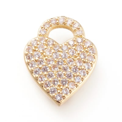 COLGANTE B/ORO CORAZON CON ZIRCONES 15X12MM