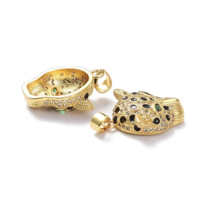 COLGANTE B/ORO LEOPARDO CON ZIRCONES 22X18MM1