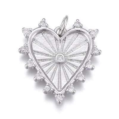 COLGANTE B/PLATINO CORAZON CON ZIRCONES 21X19MM