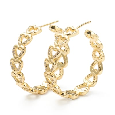 AROS LISTOS B/O ARGOLLA CORAZONES HUECOS CON ZIRCONES 7X30MM1