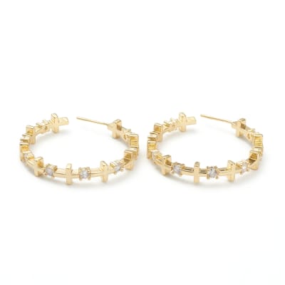 BASE DE ARO B/O ARGOLLA CON CRUZ Y ZIRCONES 36MM1