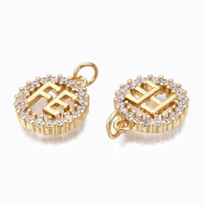 COLGANTE B/ORO CIRCULO HUECO CON PALABRA FE ZIRCONES 16X13MM1
