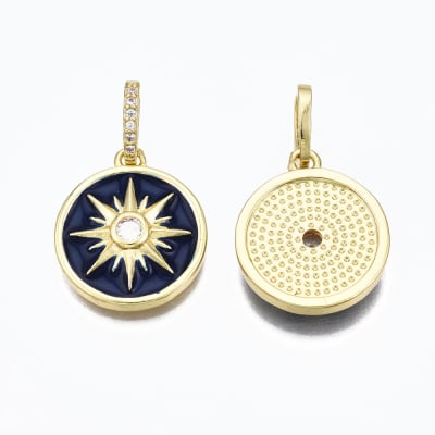 COLGANTE B/ORO ESTRELLA ESMALTADA AZUL 19X16MM1