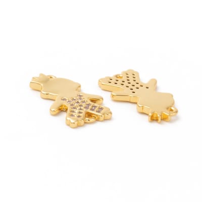 CONECTOR B/ORO  NIÑO CON CORONA DE ZIRCONES 19X111