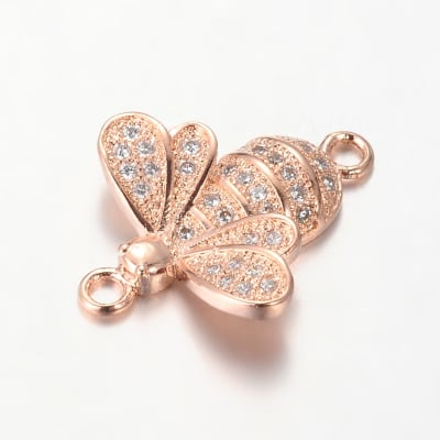 CONECTOR B/ORO ROSA ABEJA 20X16MM