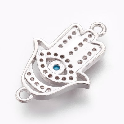 CONECTOR BAÑO DE PLATINO MANO DE FATIMA CON ZIRCONES 22X14MM1