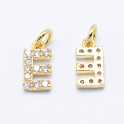 COLGANTE B/ORO INICIAL CON ZIRCONES E 8X7MM