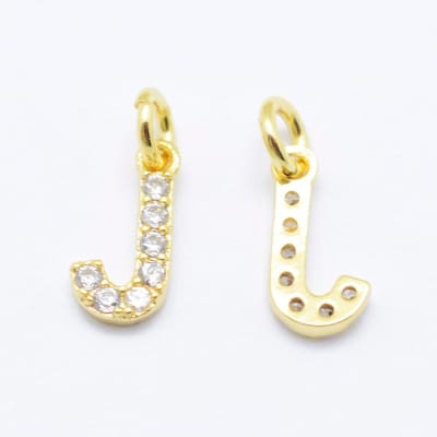 COLGANTE B/ORO INICIAL CON ZIRCONES J 8X7MM