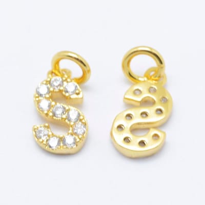 COLGANTE B/ORO INICIAL CON ZIRCONES S 8X7MM1
