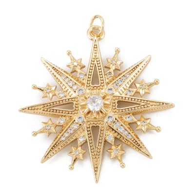 COLGANTE B/ORO ESTRELLA 8 PUNTAS C/ZIRCON 37X35MM1