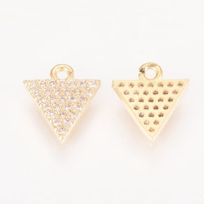COLGANTE B/ORO TRIANGULO PEQ. CON ZIRCONES 10X9MM