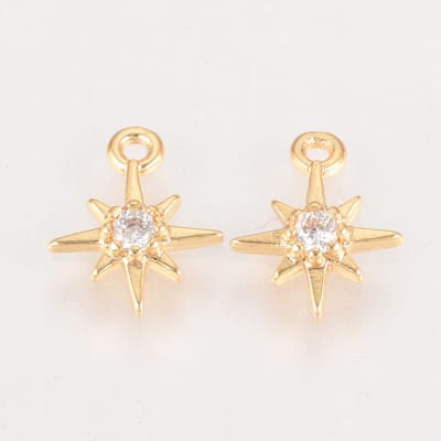 MINI DIJE B/ORO ESTRELLA GUIA CON ZIRCON 10X8MM