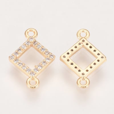 CONECTOR B/ORO ROMBO CON ZIRCONES 12X9MM1