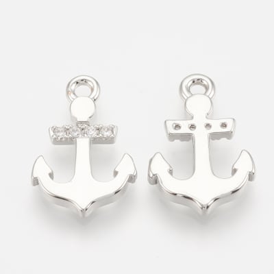 COLGANTE B/PLATINO ANCLA CON ZIRCONES 14X9MM