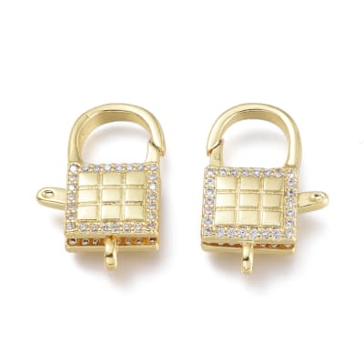 BROCHE LANGOSTA CANDADO B/O CON ZIRCONES 21X11MM