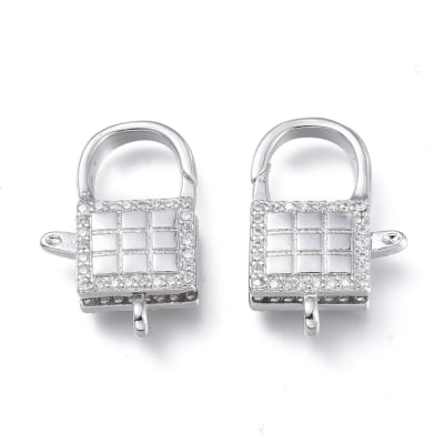 BROCHE LANGOSTA CANDADO CON ZIRCONES 21X11MM