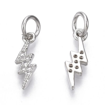 COLGANTE B/PLATINO RELAMPAGO CON ZIRCONES 13X4MM1