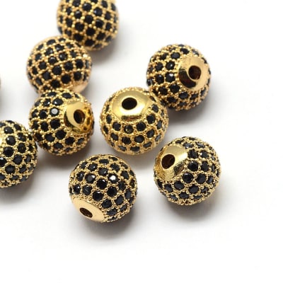 PASADOR  BOLA DE FUEGO B/O CON ZIRCONES NEGROS 6MM1