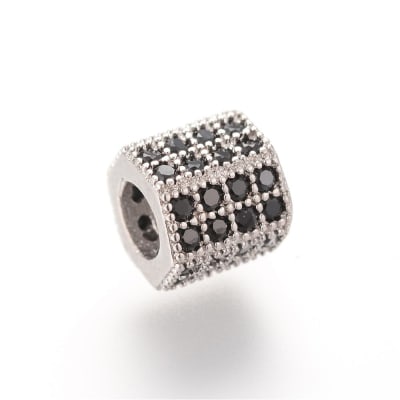 PASADOR  TUERCA HEXAGONAL PLATEADA CON ZIRCONES 7X8MM1