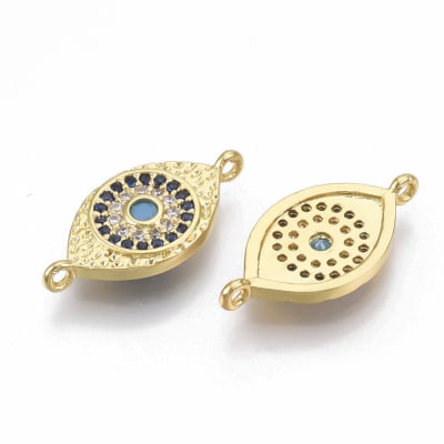 CONECTOR B/ORO OJO AZUL CON ZIRCONES 9X19MM1