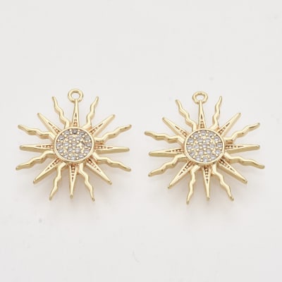 COLGANTE B/ORO SOL ECLIPSE CON ZIRCONES 17X161