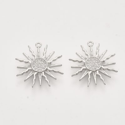 COLGANTE B/PLATINO ECLIPSE SOLAR CON ZIRCONES 17X16MM