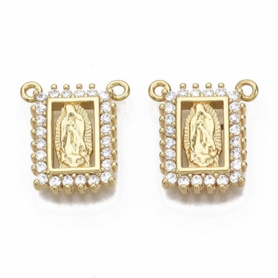 COLGANTE B/ORO ESCAP. VIRGEN GUADALUPE CON ZIRCON 16X14MM1