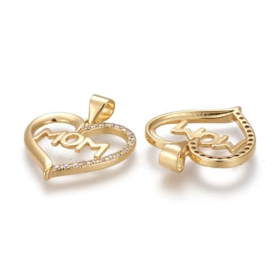 COLGANTE B/ORO CORAZON ZIRCON MOM 19MM1