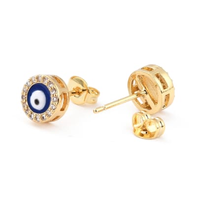 AROS LISTOS B/O OJO DE MURANO AZUL CON ZIRCONES 8MM1