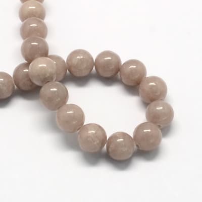 JADE TEÑIDO TIERRA CAMELO REDONDO LISO 12MM,AGUJERO:1.5MM, APROX.33PCS