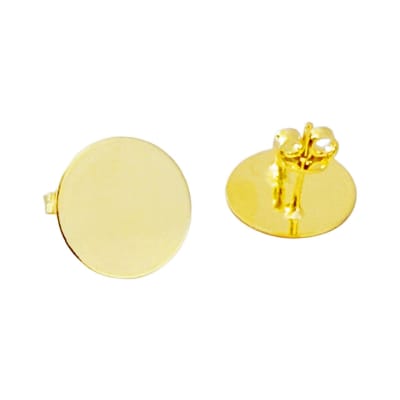 BASE DE ARO B/ORO 3MS REDONDA PLANA 13MM CON ARGOLLA SOLDADA