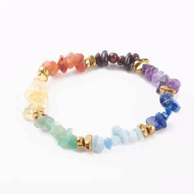 PULSERA LISTA PIEDRAS NATURALES 7 CHAKRAS ELASTICADA