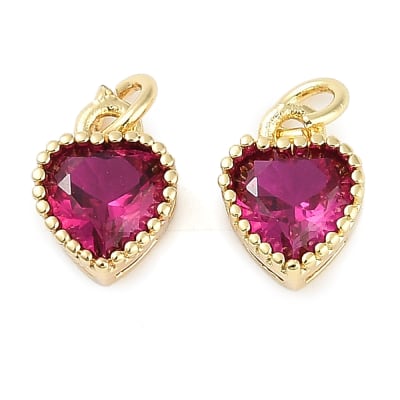 COLGANTE B/O 18K CORAZON ZIRCON FUCSIA 9.5x7x4mm