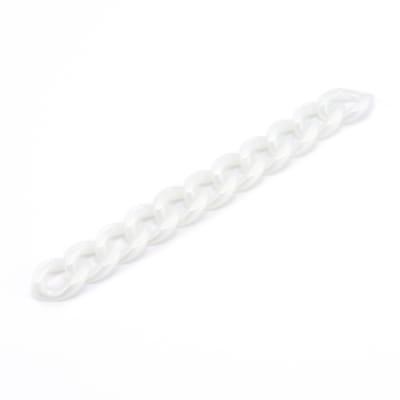 CADENA ACRILICA BLANCO CREMA 23X16MM 1M1