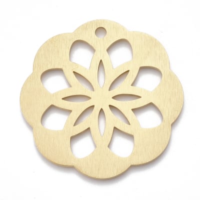 COLGANTE DE ALUMINIO DORADO FLOR GRANDE 50MM