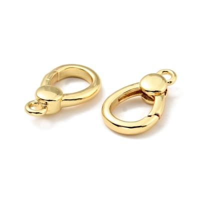 BROCHE B/O 18K RESORTE TIPO LANGOSTA  16x9x3.5mm