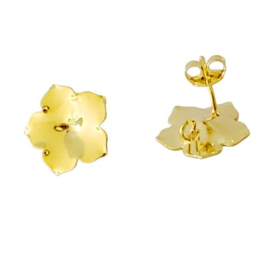 BASE DE ARO B/O 3MS FLOR CONCAVA 5 PETALOS 15X15MM CON ARGOLLA SOLDADA