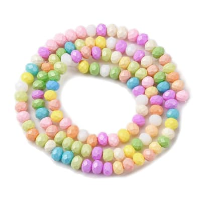 CRISTAL AUSTRIACO POR TIRA COLOR MEZCLADO PASTELES 4.5x3.5x4MM APROX. 117PCS.